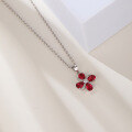 wholesale S925 Sterling Silver Light Luxury Style Four-Leaf Clover Pendant for Women with Inlaid Diamond Zirconia Small Collar Necklace Pendant Wholesale-0-3