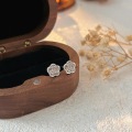 wholesale Sterling Silver S999 Camellia Earrings for Women, Light Luxury, Forest Style, Minimalist, Cool Tone, High-end, Korean Version-0-5