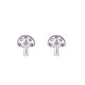wholesale 925 Sterling Silver Single Mushroom Stud Earrings With Flat Back For Women-0-4