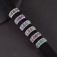 wholesale S925 Silver Old Money Style Natural Topaz Ring with Group-Set Crystal and Garnet, Luxurious Designer Ring for Women-Natural Smoky Quartz Ring  US Size 7 (Domestic Size 15)