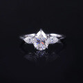 wholesale S925 Sterling Silver Popular Pear-Shaped 125ct Moissanite Teardrop Ring with Design Sense New Style-0-0