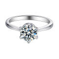 wholesale Simulated moissanite ring for women, 1 carat engagement and wedding ring in a simple, fresh, and classic Japanese and Korean style-0-0