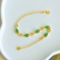 wholesale 925 Silver with Certificate Inlaid Water Drop Hetian Jasper Bracelet, Small Batch Design, Vintage Style Pure Silver Jade Jewelry-0-2