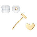 wholesale 10K Gold Heart Stud Earrings for Women, Simple and Elegant Ear Accessories Wholesale, Fashionable Ins High-End Sense Ear Cartilage Piercing, Hypoallergenic-0-4