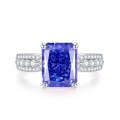 wholesale S925 Sterling Silver High Carbon Diamond Ring Women Tanzanite 8A Zircon Square Ice Flower Cut Color Gemstone Ring Live Streaming Best-Seller Wholesale-0-11