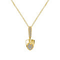 S925 Sterling Silver Vintage Ferris Wheel Mini Shovel Necklace for Women-0-3