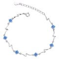wholesale S925 Sterling Silver Maker's Ocean Heart Bracelet for Women, Korean Style Luxurious and Elegant Minimalist Blue Pink Lightning Jewelry-0-4