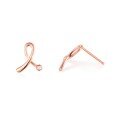 wholesale 18K rose gold new fresh and sweet diamond earrings for women, lovely ribbon with 9K moissanite ear accessories, perfect for gifts-0-3