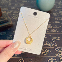 S925 Sterling Silver K Gold Pendant Necklace with Gourd and Plain Pi-S925 Sterling Silver YD2-0067 925 Silver