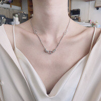 wholesale S925 Sterling Silver Internet-Famous Style Creative Design Interlocking Circle Pig Nose Necklace Korean Version Minimalist Pendant-488L/approximately 9.3g 925 silver