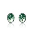 wholesale S925 Silver European and American New Minimalist Light Luxury Moss Agate Earrings, Ins Style Women's Silver Jewelry Wholesale-0-5