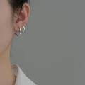 wholesale 925 Sterling Silver Minimalist Smooth Hoop Earrings Unisex Cool Style M04015-0-3