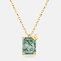 wholesale S925 Sterling Silver minimalist geometric moss pendant butterfly necklace, small fresh design, niche wholesale-0-3