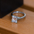 S925 Silver Geometric Square Single Zircon Trendy Ring Wholesale, Clearance with Free Shipping-0-2
