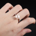 wholesale S925 Sterling Silver Fashionable and Elegant Light Luxury High-end 9mm Bread-shaped Freshwater Pearl Ring-0-1