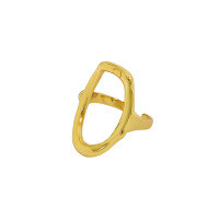 wholesale S925 Sterling Silver Korean Version INS Niche Design Minimalist Versatile Geometric Hollow-Out Irregular Open Ring for Women-18K Gold [No. 14/Adjustable] Opening adjustable