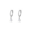 wholesale S925 Sterling Silver Light Luxury Geometric Teardrop Zircon Earrings With Short Tassels-0-12