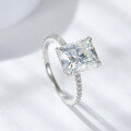 wholesale 925 Silver Moissanite 4 Carat 8*10 Radiant Cut Ring for Cross-Border Trade Hot Sale by Yuntong Jewelry-0-4