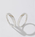 wholesale 999 pure silver couple rings for women, small and unique design with a high-end feel, adjustable solid silver plain band rings for men, a pair of rings to gift your girlfriend-0-34