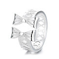 wholesale S925 Sterling Silver Sweet Style Creative Bow Design Ring, Korean and Japanese Version, Fresh and Trendy Index Finger Ring for Women-0-5