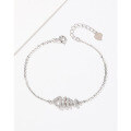 wholesale S925 pure silver fishbone bracelet for women, Korean-style with inlaid diamonds, ins, exquisite and high-end hand accessory, perfect gift for girlfriend or best friend-0-2