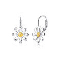 wholesale S925 sterling silver cross-border new small daisy sunflower earrings and ear cuffs for women, niche and high-end sunflower ear accessories-0-4