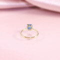 wholesale S925 sterling silver high-end 125/3 carat ring with natural topaz large main stone, petite square ring-0-3
