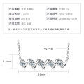 Sterling Silver Wave Waist Pendant Necklace with Moissanite for Women-0-4