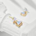 wholesale S925 Sterling Silver Gold-Plated Dream Zircon Earrings New Natural Mother-of-Pearl Butterfly Stud Earrings for Women, Fresh and Elegant Style-0-1