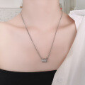 wholesale S925 Sterling Silver Trendy Tank Chain Cylinder Necklace InsDesign Punk Collarbone Chain Women's Jewelry-0-0