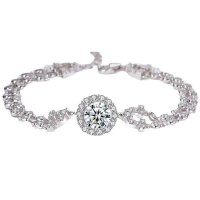 wholesale S925 Sterling Silver Cross-Border New Fashion Celebrity Same Style Moissanite Lily of the Valley Bubble Bracelet Wholesale-carat moissanite bracelet