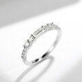 S925 Silver Gold-Plated 25*5mm Rectangular Moissanite Crossover Stacking Ring-0-1