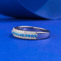 wholesale S925 Silver New Jewelry Women's Paraiba Row Diamond Ring, Daily Light Luxury Versatile Band-0-1