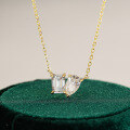 18K Gold Plated S925 Sterling Silver Moissanite Pendant Necklace-0-0