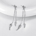 wholesale S925 Sterling Silver CT-12 Fashionable and Minimalist Butterfly Tassel Earrings for Women, Versatile and Elegant Wing Tassel Earrings Wholesale-0-1