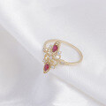 wholesale 10K real gold Chinese-style classical charm ruby ring, new jewelry design, supports dropshipping-0-1