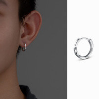wholesale S925 silver double-layer wavy line crossover ear clips, simple Korean-style fashionable and elegant earrings M00763-S925 silver pair black 925 silver