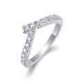 wholesale 925 Sterling Silver Minimalist Style Korean Fashion Moissanite Ring for Women, Small and Chic, Live Streaming Ready, Hot Selling New Arrival-0-1