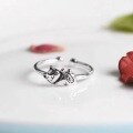 wholesale S925 silver ring, artistic and fashionable small floral cat ring, hand accessory, retro-designed cat silver jewelry for women, openable-0-2