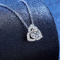 S925 Silver Moissanite Flower Rose Necklace, New TikTok Xiaohongshu Style-0-0