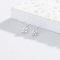 wholesale 925 Sterling Silver Zircon Flower Star Stud Earrings for women-0-2