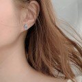 925 Sterling Silver Classic Oval Moissanite Full Diamond Earrings-0-2