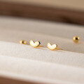 wholesale S925 Sterling Silver Sweet Mini Heart Twist Screw Stud Earrings Small Dainty Heart for Ear Piercing M06526-0-2