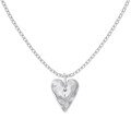 wholesale S925 Sterling Silver Cross-Border INS Style Necklace for Women, Exquisite Heart Pleat Design, Sense of Luxury Fashion Pendant Necklace-0-5