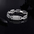 wholesale S925 Sterling Silver Moissanite Hip-Hop Cuban Double C Fashion Men's Bracelet Amazon E-commerce Live Streaming Direct from Manufacturer-0-1