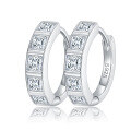 wholesale S925 silver gold-plated 25mm princess cut moissanite unisex couple earrings for cross-border wholesale-0-4