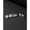 wholesale S925 Sterling Silver Six-Prong Stud Earrings Minimalist Euro-American Hip Hop Zircon Super Sparkling Unisex Popular High-End Earrings-0-2