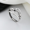 wholesale S925 Sterling Silver Irregular Rotatable Anxiety-Relieving Flexible Ring New Popular European and American Style Index Finger Ring-0-0