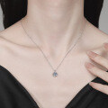 S925 Sterling Silver Moissanite Four-Prong Bead Pendant Necklace-0-2