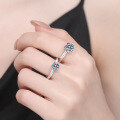 S925 Silver Cross-Border Four-Prong Moissanite Wedding Ring, 1-Carat Live Stream Wholesale-0-2